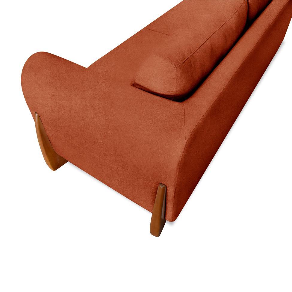 Sofá 3 Lugares Yves Bouclé Terracota 200 cm - 7