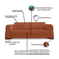Sofá 3 Lugares Yves Bouclé Terracota 200 cm - 9