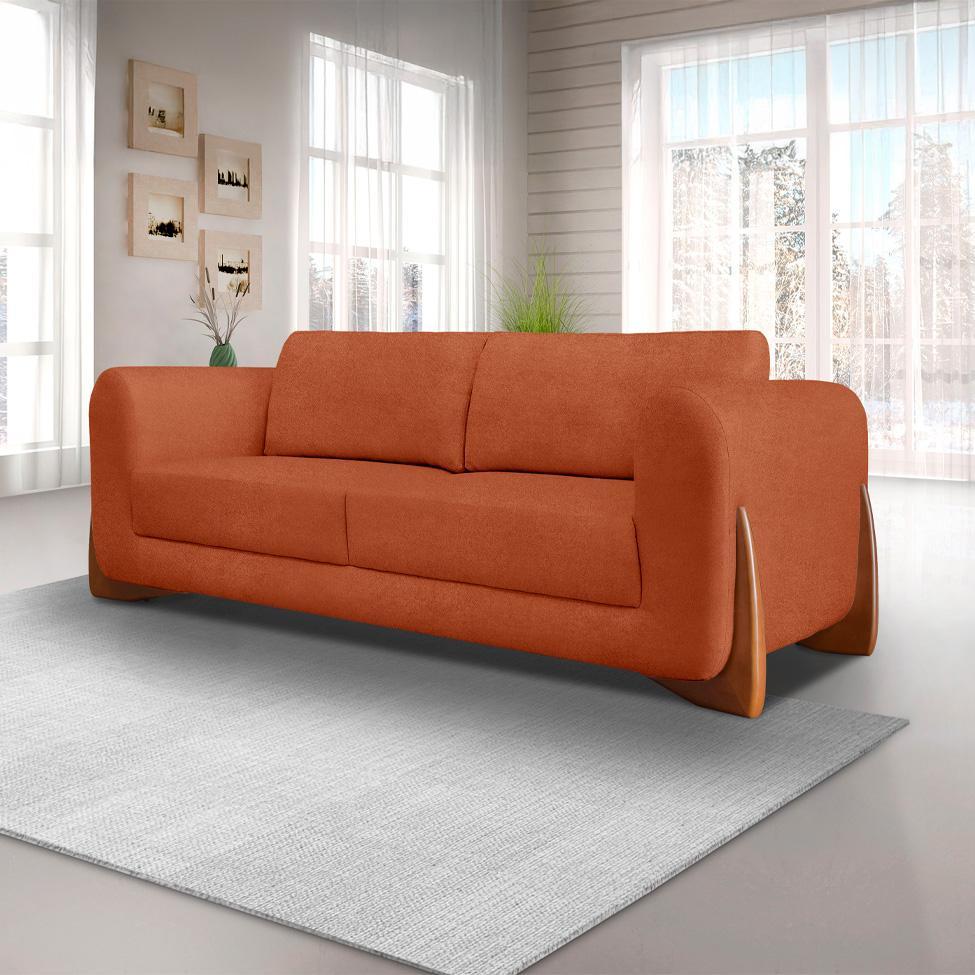Sofá 3 Lugares Yves Bouclé Terracota 220 cm - 2