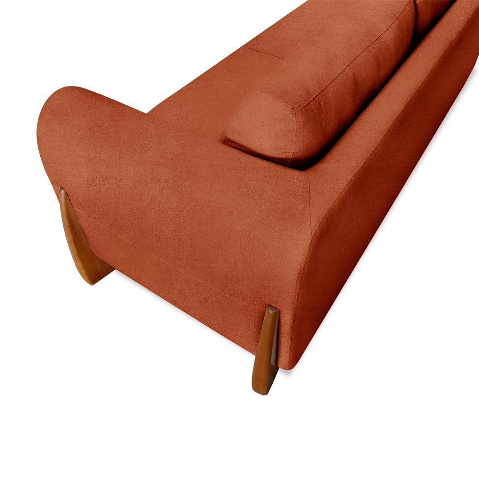 Sofá 3 Lugares Yves Bouclé Terracota 220 cm - 7