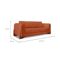 Sofá 3 Lugares Yves Bouclé Terracota 220 cm - 3