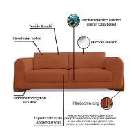 Sofá 3 Lugares Yves Bouclé Terracota 220 cm - 9
