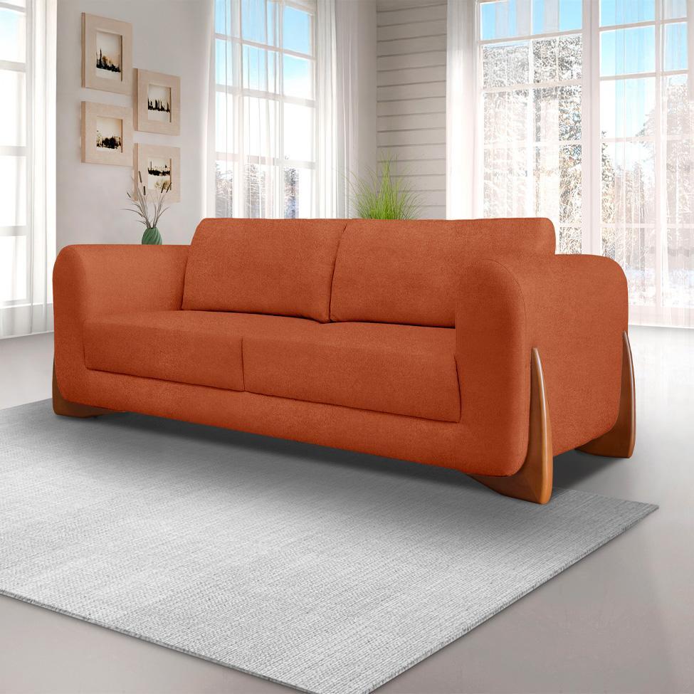 Sofá 3 Lugares Yves Bouclé Terracota 180 cm - 2