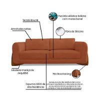 Sofá 3 Lugares Yves Bouclé Terracota 180 cm - 9