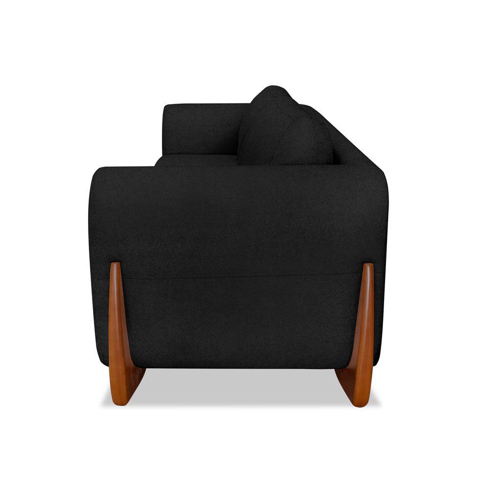 Sofá 3 Lugares Yves Bouclé Preto 200 cm - 6