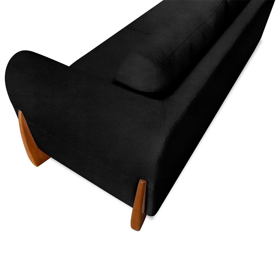 Sofá 3 Lugares Yves Bouclé Preto 200 cm - 7