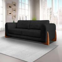 Sofá 3 Lugares Yves Bouclé Preto 200 cm - 2