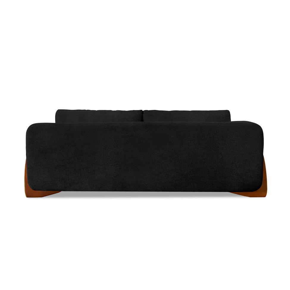 Sofá 3 Lugares Yves Bouclé Preto 230 cm - 4