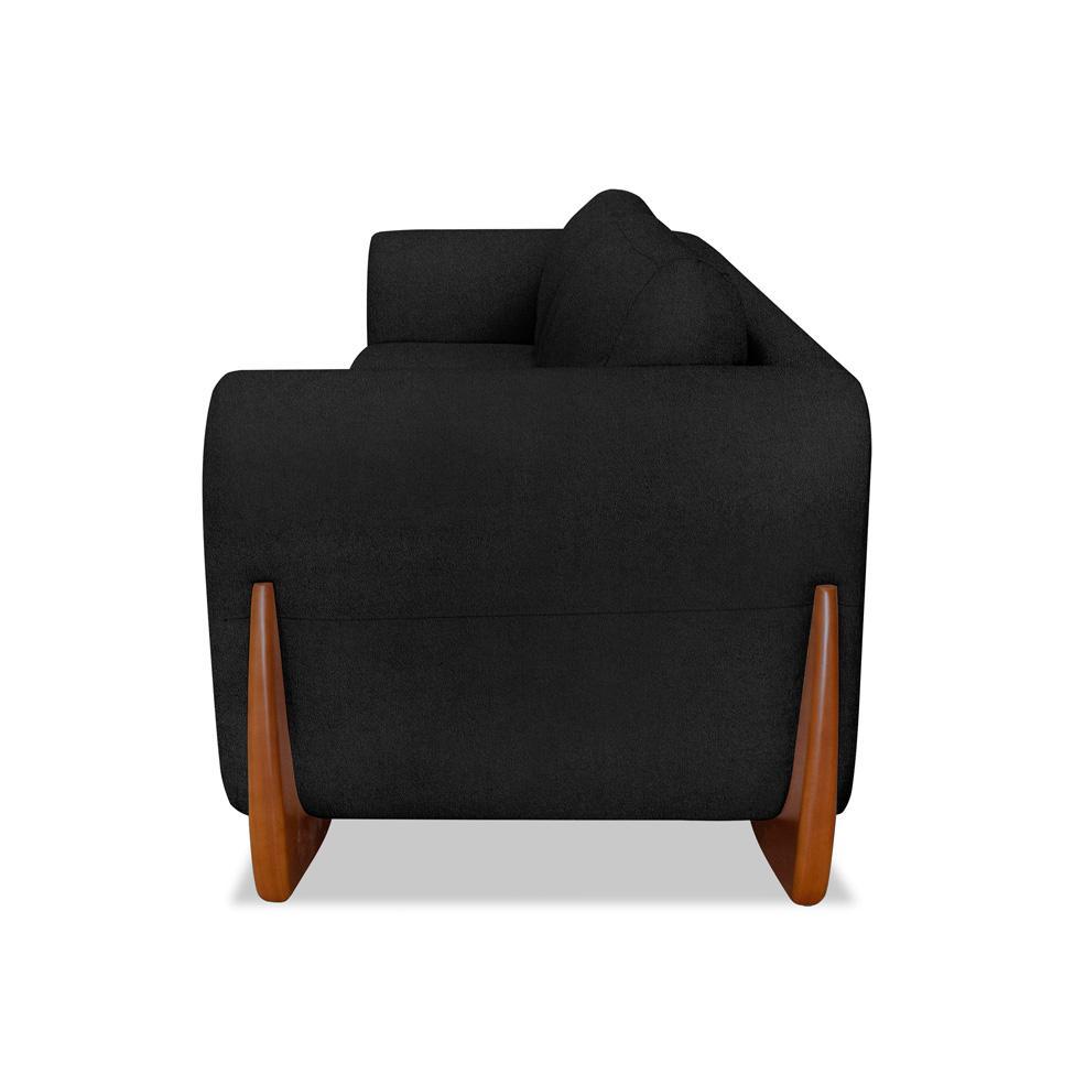 Sofá 3 Lugares Yves Bouclé Preto 230 cm - 6