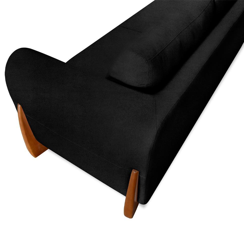 Sofá 3 Lugares Yves Bouclé Preto 230 cm - 7