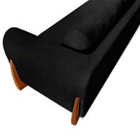 Sofá 3 Lugares Yves Bouclé Preto 230 cm - 7