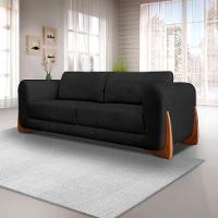 Sofá 3 Lugares Yves Bouclé Preto 220 cm - 2