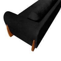 Sofá 3 Lugares Yves Bouclé Preto 220 cm - 7