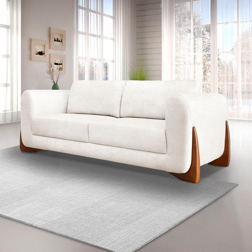 Sofá 3 Lugares Yves Bouclé Off White 230 cm - 2