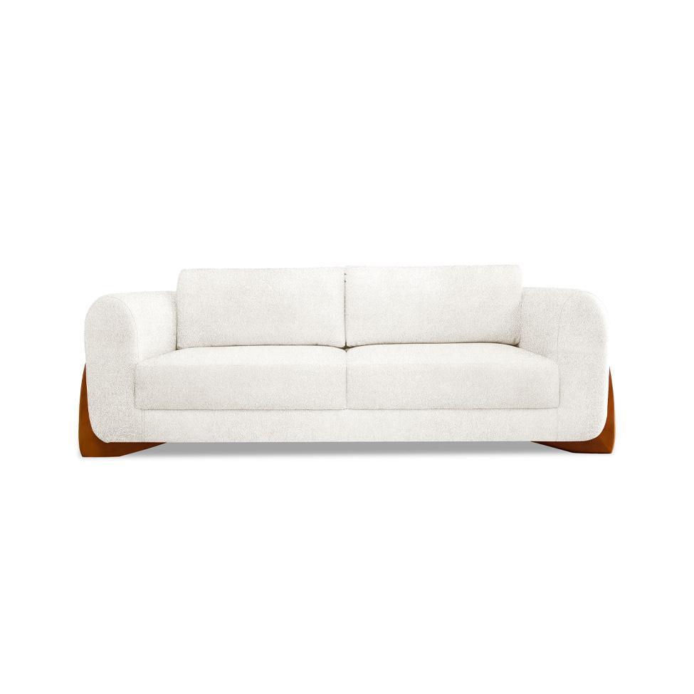 Sofá 3 Lugares Yves Bouclé Off White 230 cm - 8