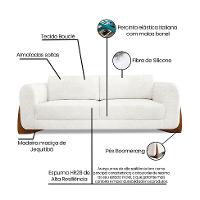 Sofá 3 Lugares Yves Bouclé Off White 230 cm - 9