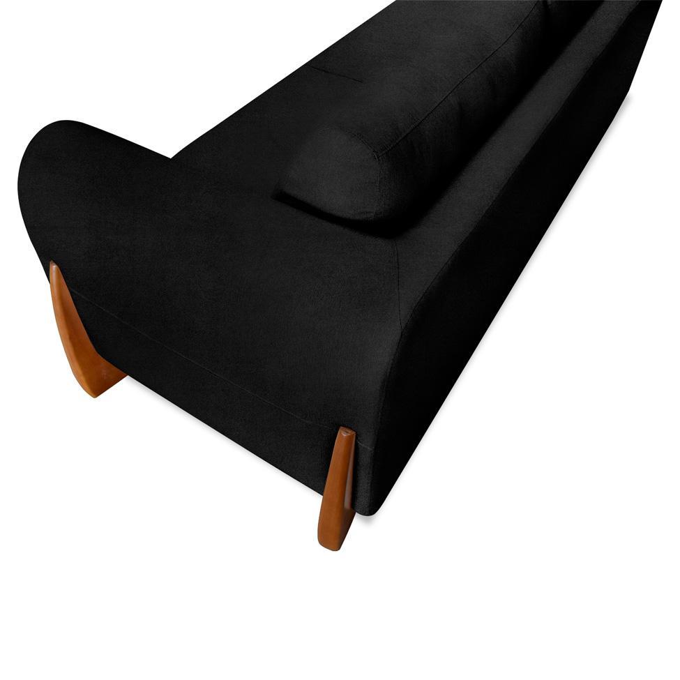 Sofá 3 Lugares Yves Bouclé Preto 180 cm - 7