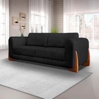 Sofá 3 Lugares Yves Bouclé Preto 180 cm - 2