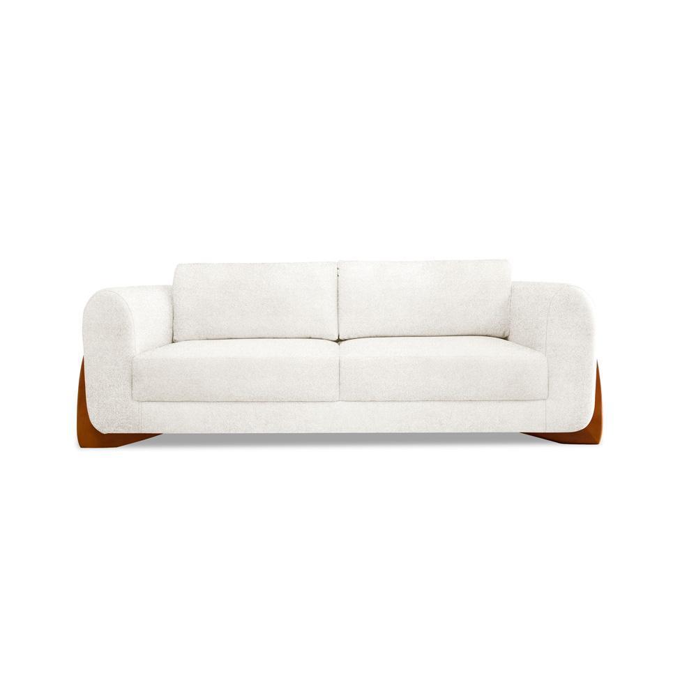 Sofá 3 Lugares Yves Bouclé Off White 220 cm - 8