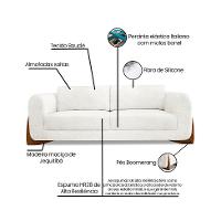 Sofá 3 Lugares Yves Bouclé Off White 220 cm - 9