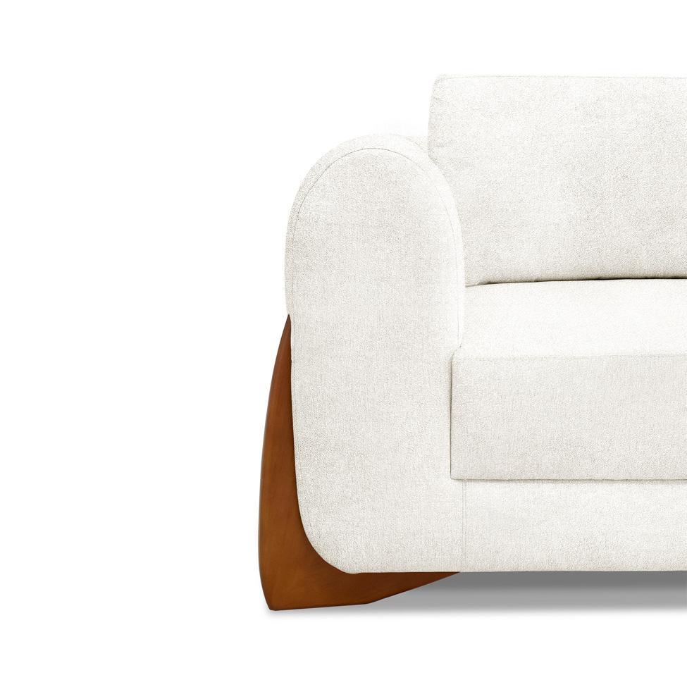 Sofá 3 Lugares Yves Bouclé Off White 200 cm - 5