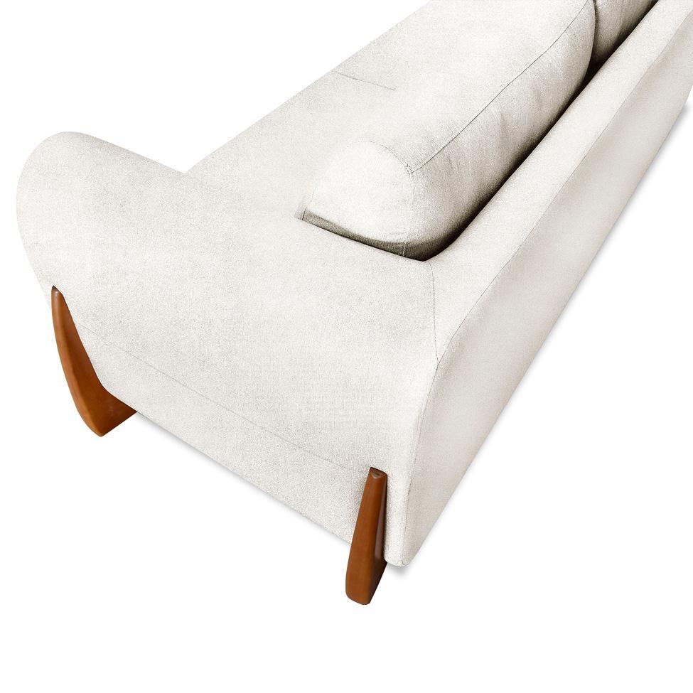 Sofá 3 Lugares Yves Bouclé Off White 200 cm - 7