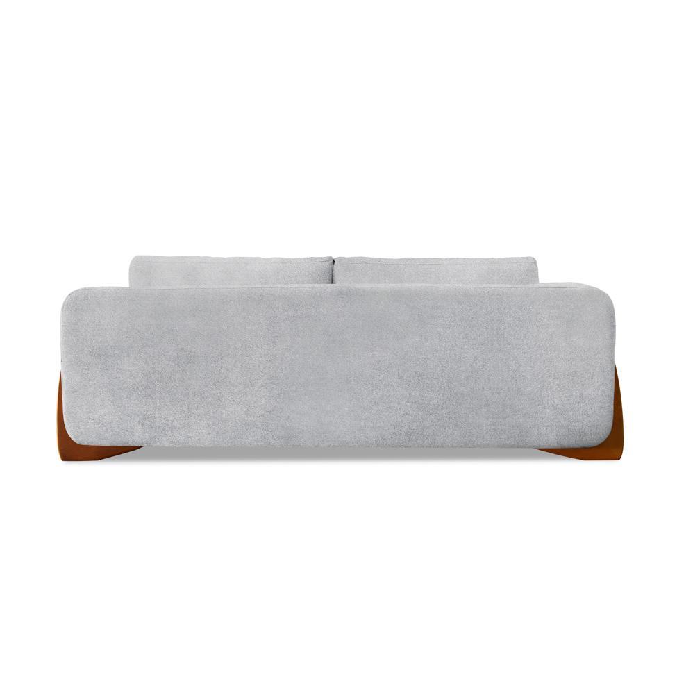 Sofá 3 Lugares Yves Bouclé Cinza 220 cm - 4