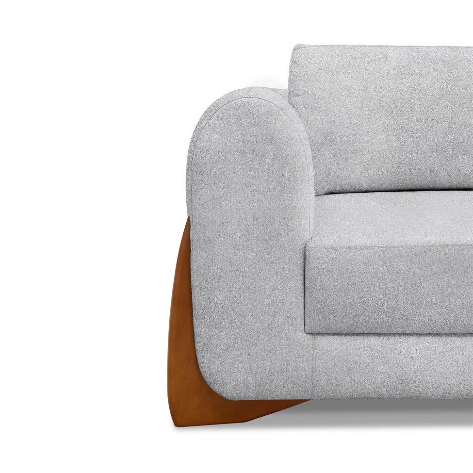 Sofá 3 Lugares Yves Bouclé Cinza 220 cm - 5