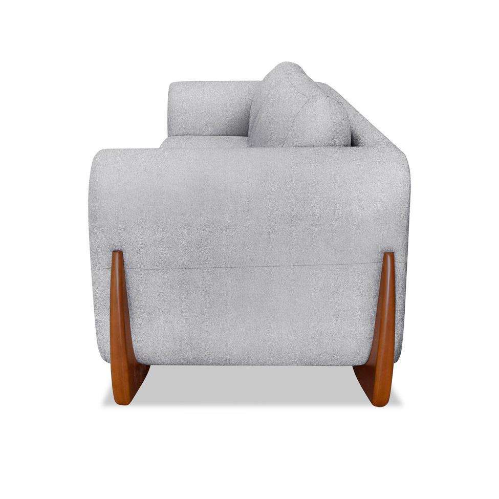 Sofá 3 Lugares Yves Bouclé Cinza 220 cm - 6