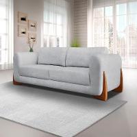 Sofá 3 Lugares Yves Bouclé Cinza 220 cm - 2