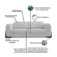 Sofá 3 Lugares Yves Bouclé Cinza 220 cm - 9