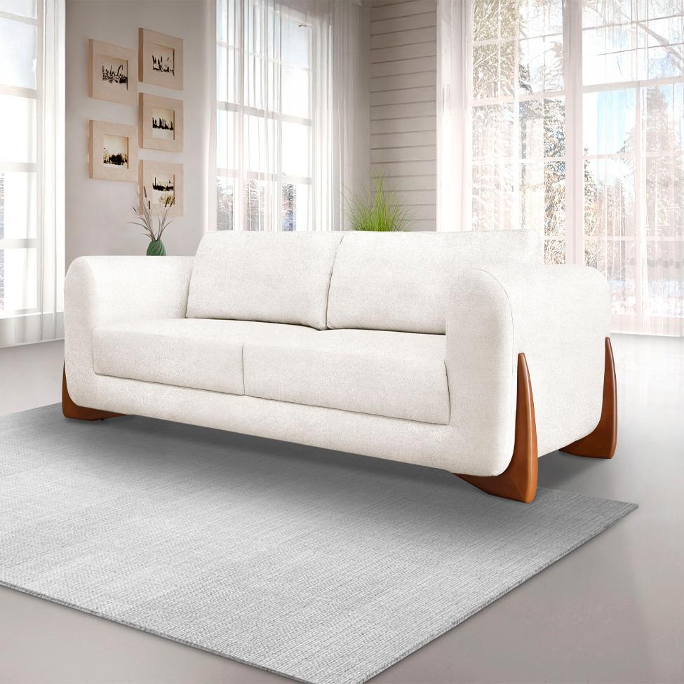 Sofá 3 Lugares Yves Bouclé Off White 180 cm - 2