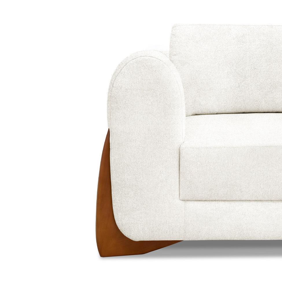 Sofá 3 Lugares Yves Bouclé Off White 180 cm - 5