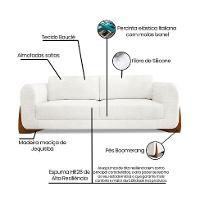 Sofá 3 Lugares Yves Bouclé Off White 180 cm - 9