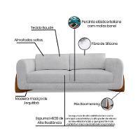 Sofá 4 Lugares Yves Bouclé Cinza 250 cm - 9