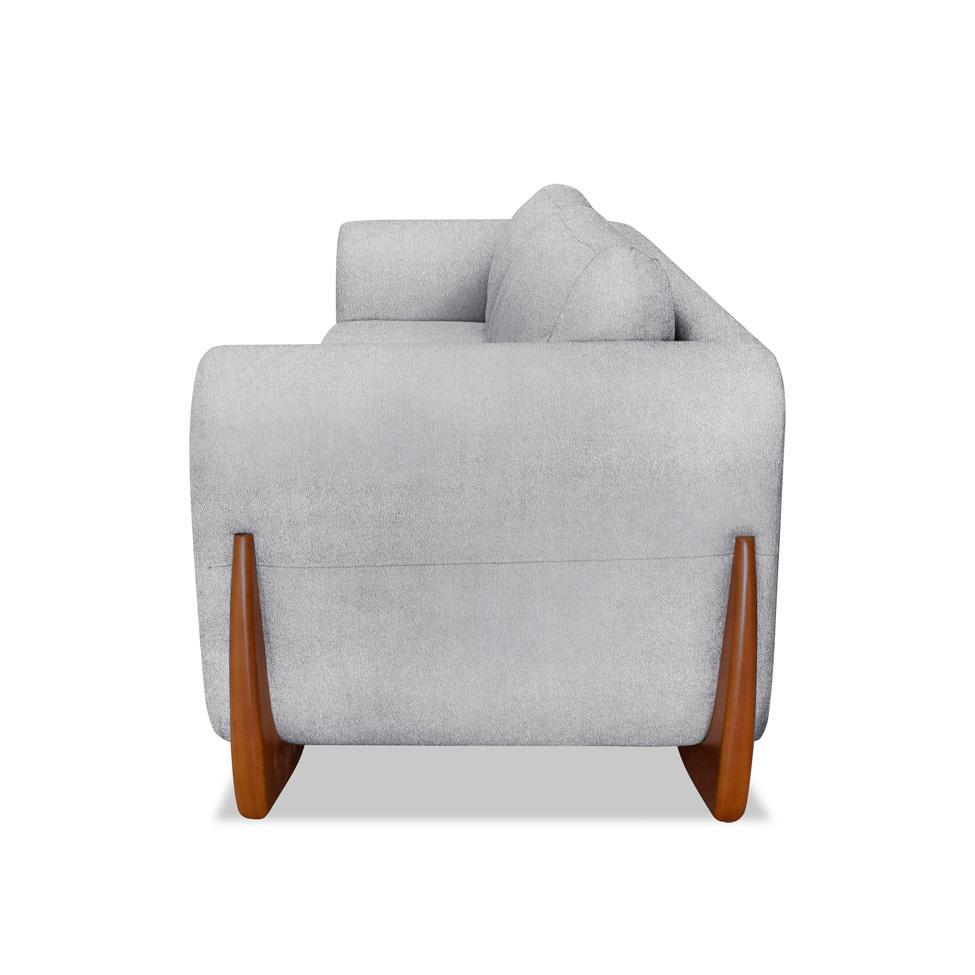 Sofá 3 Lugares Yves Bouclé Cinza 180 cm - 6