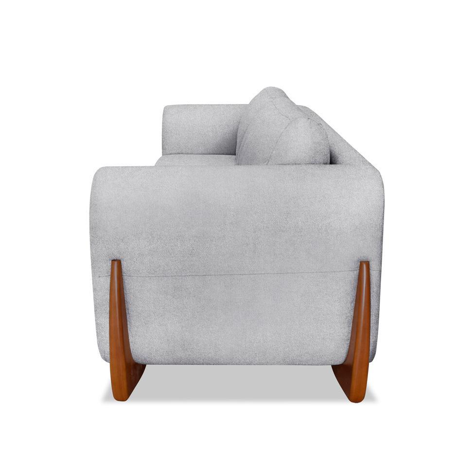 Sofá 3 Lugares Yves Bouclé Cinza 200 cm - 6