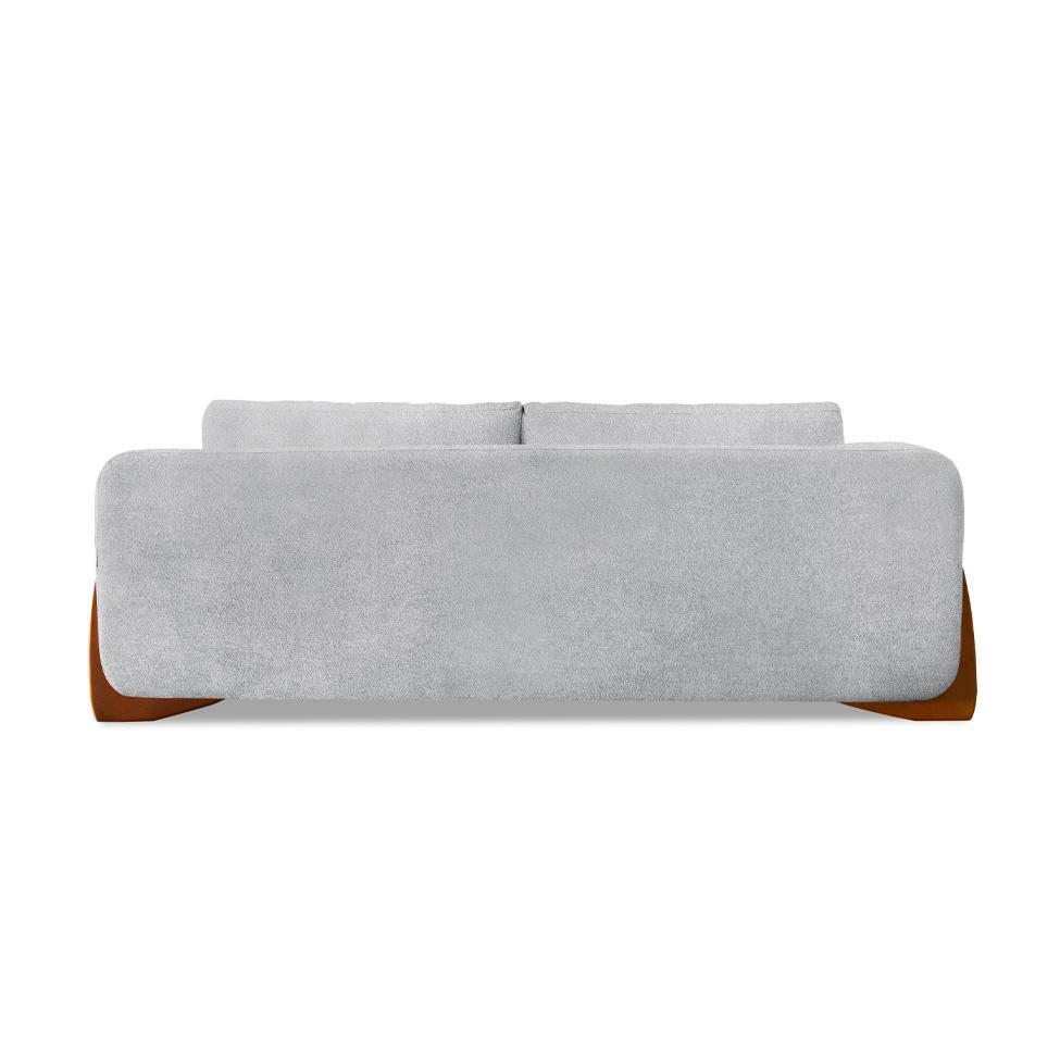 Sofá 3 Lugares Yves Bouclé Cinza 230 cm - 4