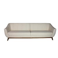 Sofá 4 Lugares Atenas Linho Natural e Amadeirado - 1