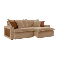 Sofá 4 Lugares Retrátil e Reclinável Dubai Linho Bege 270 cm - 1