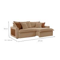 Sofá 4 Lugares Retrátil e Reclinável Dubai Linho Bege 270 cm - 3
