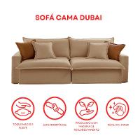 Sofá 4 Lugares Retrátil e Reclinável Dubai Linho Bege 270 cm - 8