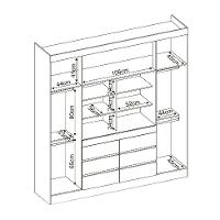Guarda-Roupa Casal com Espelho Trevi 4 Portas 6 Gavetas Cinamon e Off White - 5