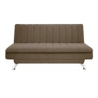 Sofá-Cama Casal 3 Lugares Paiva Suede Marrom - 5