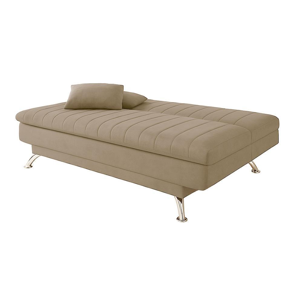 Sofá-Cama Casal 3 Lugares Paiva Suede Bege - 2