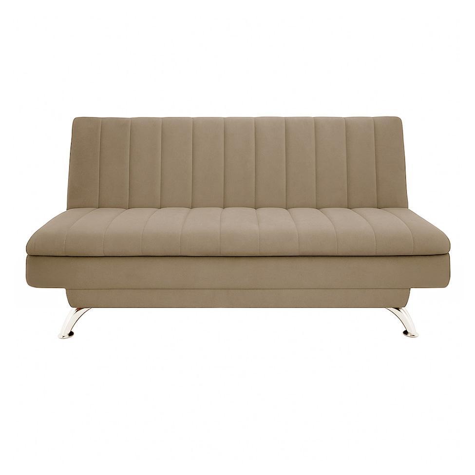 Sofá-Cama Casal 3 Lugares Paiva Suede Bege - 5