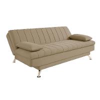 Sofá-Cama Casal 3 Lugares Paiva Suede Bege