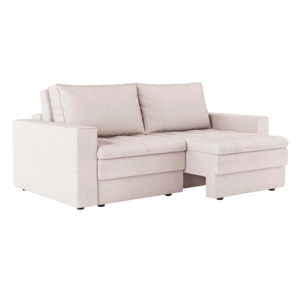 Sofá 3 Lugares Retrátil Berna Linho Cru 210 cm - 1
