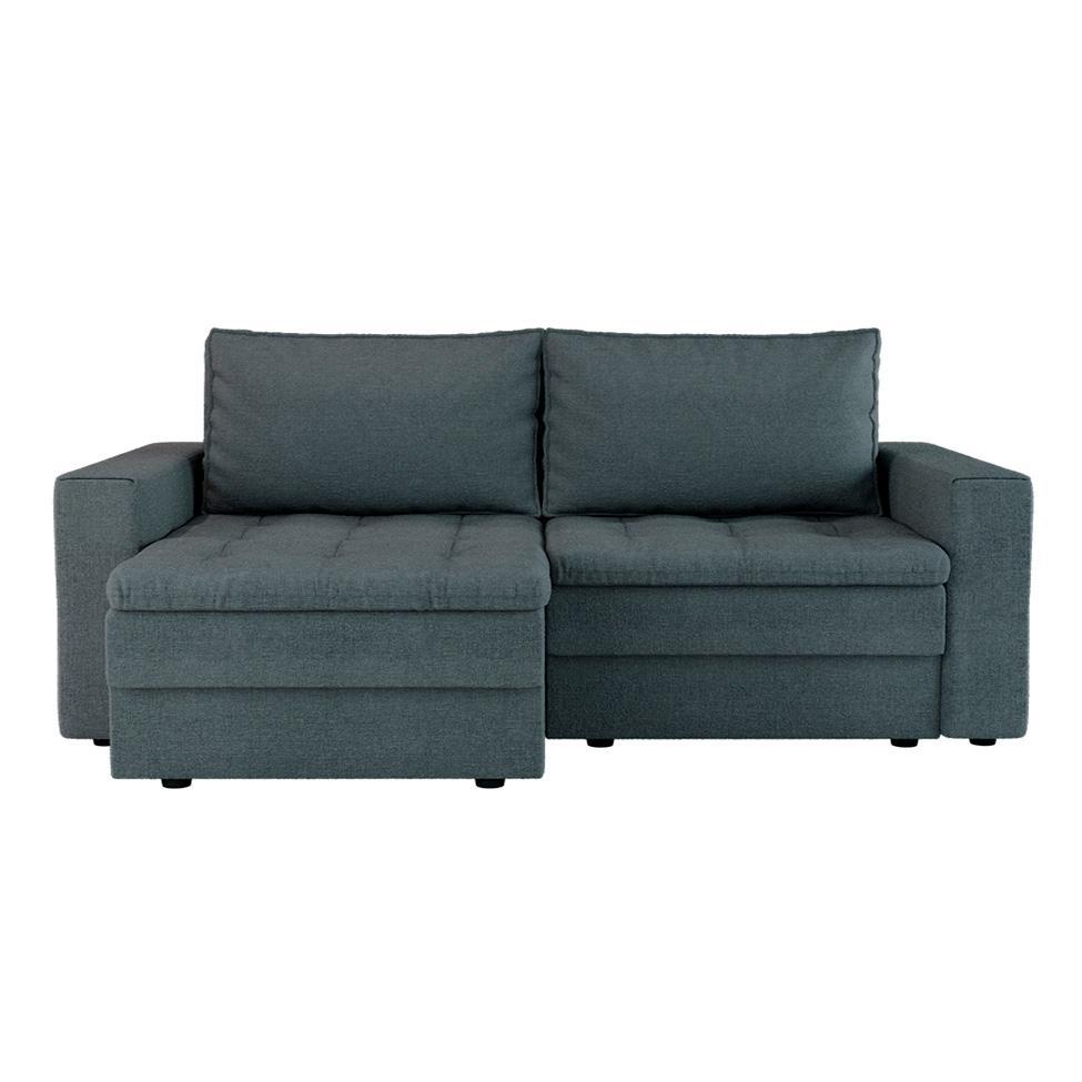 Sofá 3 Lugares Retrátil Berna Linho Cinza 210 cm - 2