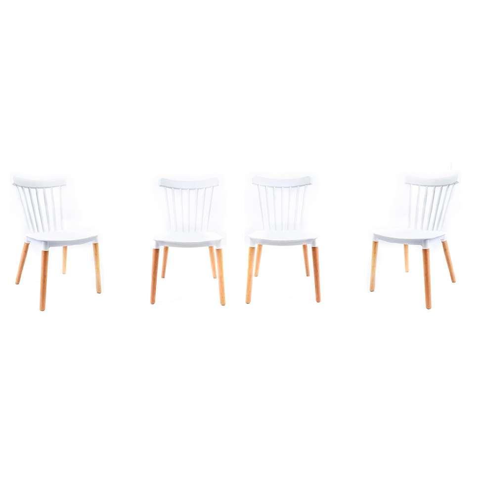 Conjunto com 4 Cadeiras Windsor Branco - 1